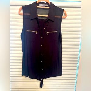 Marc New York black with gold hardware sleeveless blouse size medium